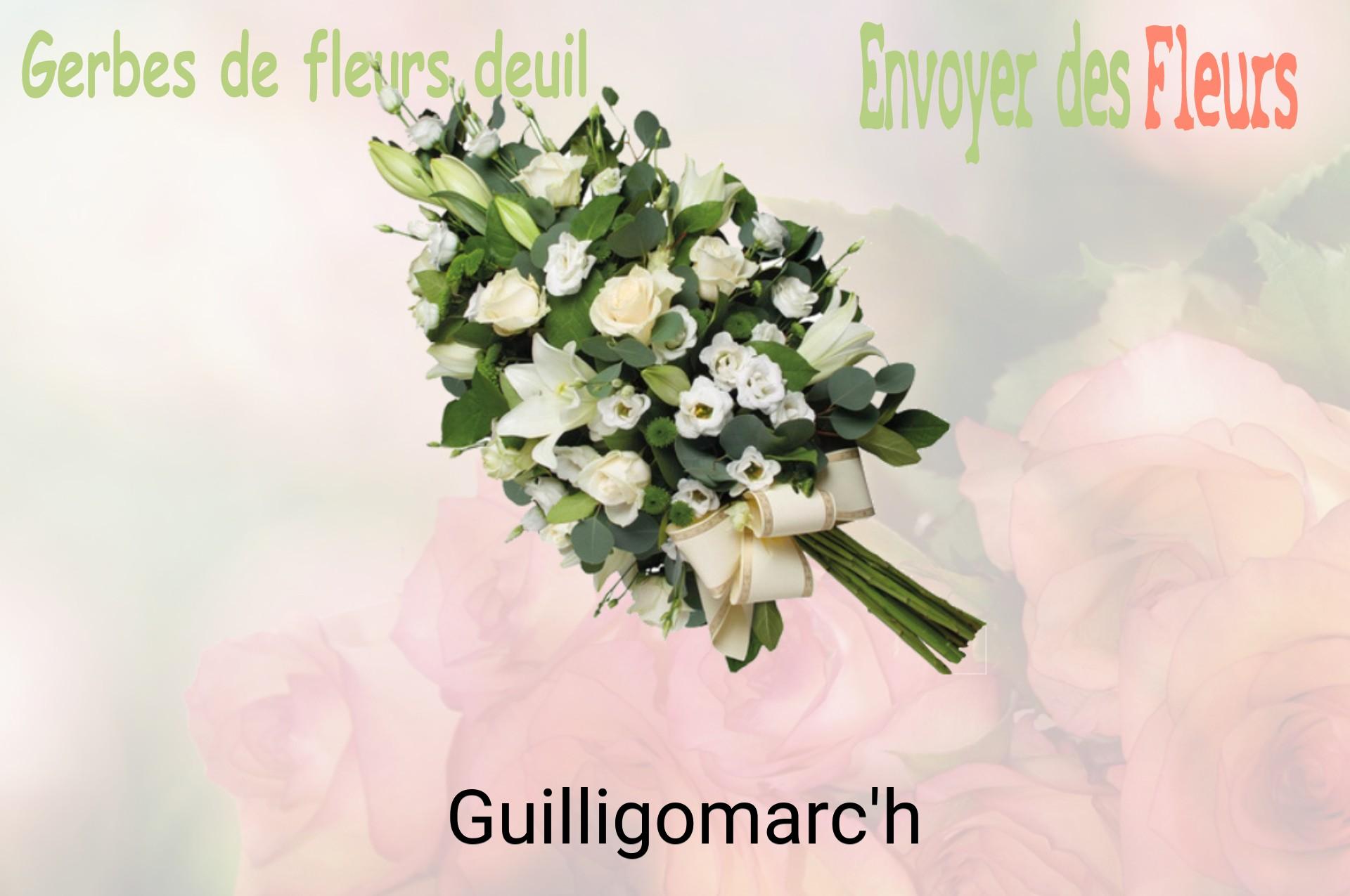 Gerbe de fleurs de deuil livrée à Guilligomarc'h
